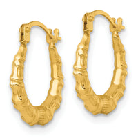 14k Polished Bamboo Hoop Earrings-TF2454