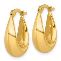 14k Polished Tapered Hoop Earrings-TF2455
