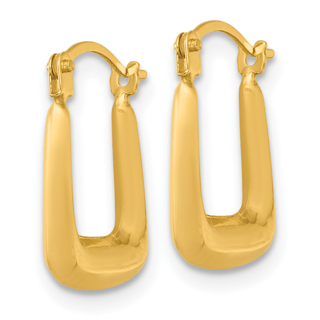14k Polished 2.25mm Square Hoop Earrings-TF2459