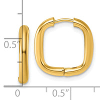 14K Polished Square Endless Hoop Earrings-TF2460
