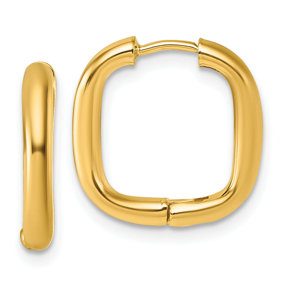14K Polished Square Endless Hoop Earrings-TF2460