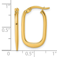 14k Polished Oval Hoop Earrings-TF2461