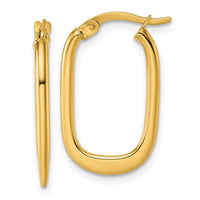 14k Polished Oval Hoop Earrings-TF2461