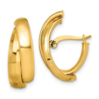 14k Polished Fancy Hoop Earrings-TF2468