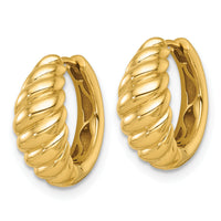 14k Polished Twisted Tapered Hinged Hoop Earrings-TF2472