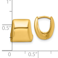 14k Polished Puffed Square Hoop Earrings-TF2474