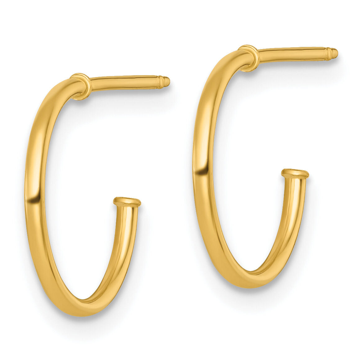 14k 1.2 x 14mm Polished Post Hoop Earrings-TF2480
