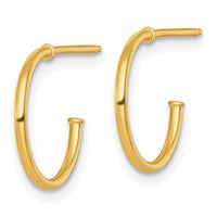 14k 1.2 x 14mm Polished Post Hoop Earrings-TF2480