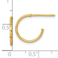 14k 1.2 x 14mm Polished Post Hoop Earrings-TF2480