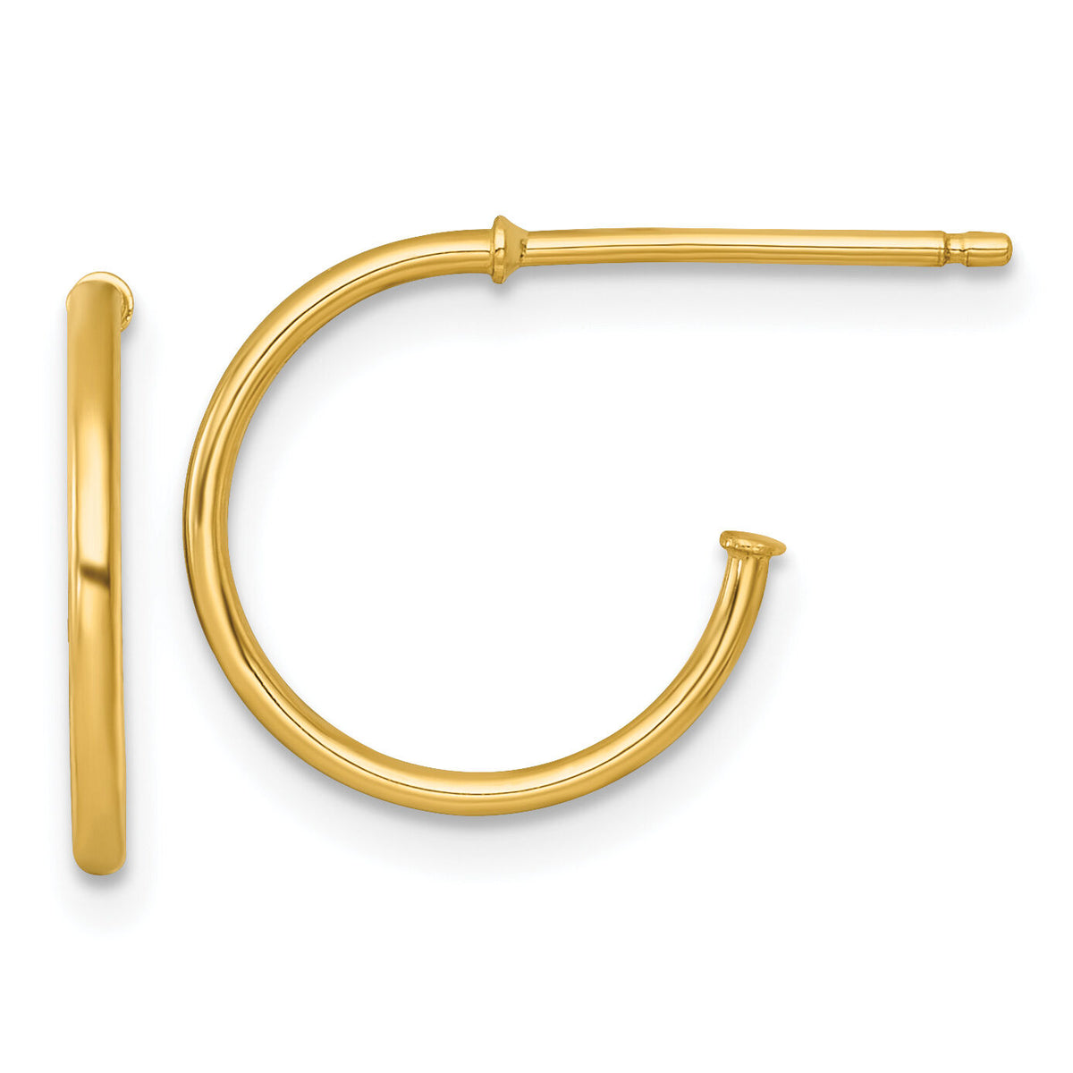 14k 1.2 x 14mm Polished Post Hoop Earrings-TF2480