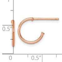 14k Rose Gold 1.2 x 12mm Polished Post Hoop Earrings-TF2480R