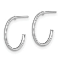 14k White Gold 1.2 x 14mm Polished Post Hoop Earrings-TF2480W
