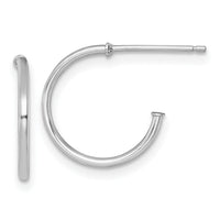 14k White Gold 1.2 x 14mm Polished Post Hoop Earrings-TF2480W
