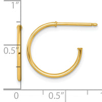 14k 1.2 x 16mm Polished Post Hoop Earrings-TF2481