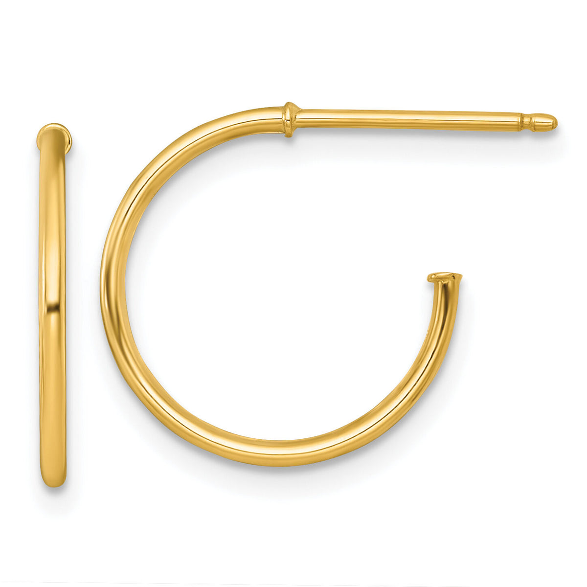 14k 1.2 x 16mm Polished Post Hoop Earrings-TF2481