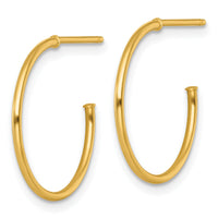 14k 1.2 x 20mm Polished Post Hoop Earrings-TF2482