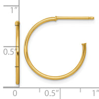 14k 1.2 x 20mm Polished Post Hoop Earrings-TF2482