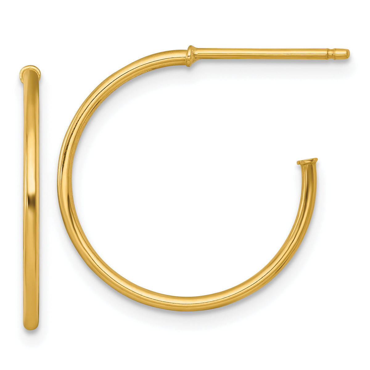 14k 1.2 x 20mm Polished Post Hoop Earrings-TF2482