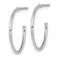 14k White Gold 1.2 x 20mm Polished Post Hoop Earrings-TF2482W