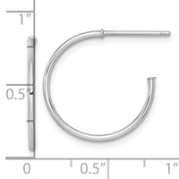 14k White Gold 1.2 x 20mm Polished Post Hoop Earrings-TF2482W