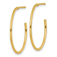 14k 1.2 x 25mm Polished Post Hoop Earrings-TF2483