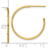 14k 1.2 x 25mm Polished Post Hoop Earrings-TF2483