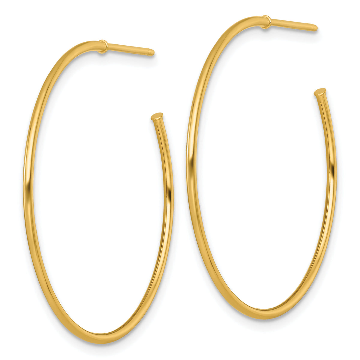 14k 1.2 x 35mm Polished Post Hoop Earrings-TF2485
