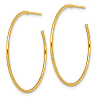 14k 1.2 x 35mm Polished Post Hoop Earrings-TF2485