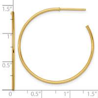 14k 1.2 x 35mm Polished Post Hoop Earrings-TF2485