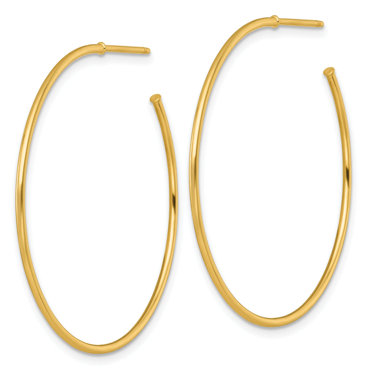14k 1.2 x 40mm Polished Post Hoop Earrings-TF2486