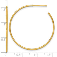 14k 1.2 x 40mm Polished Post Hoop Earrings-TF2486