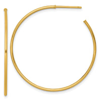 14k 1.2 x 40mm Polished Post Hoop Earrings-TF2486