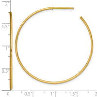 14k 1.2 x 45mm Polished Post Hoop Earrings-TF2487