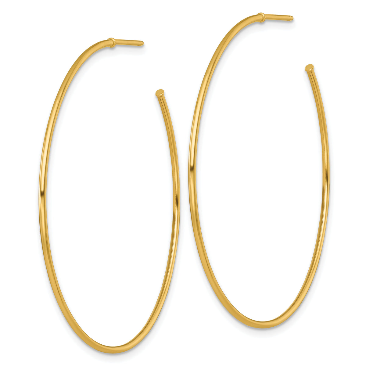 14k 1.2 x 50mm Polished Post Hoop Earrings-TF2488