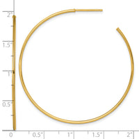 14k 1.2 x 50mm Polished Post Hoop Earrings-TF2488