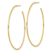 14k 1.2 x 55mm Polished Post Hoop Earrings-TF2489