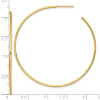 14k 1.2 x 55mm Polished Post Hoop Earrings-TF2489