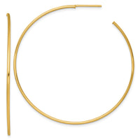 14k 1.2 x 55mm Polished Post Hoop Earrings-TF2489