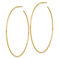 14k 1.2 x 70mm Polished Post Hoop Earrings-TF2491