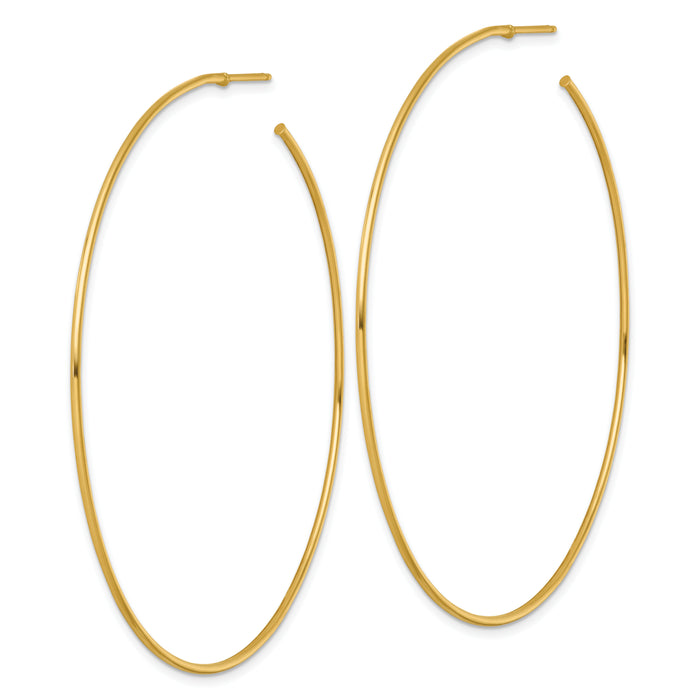 14k 1.2 x 70mm Polished Post Hoop Earrings-TF2491