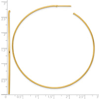14k 1.2 x 70mm Polished Post Hoop Earrings-TF2491