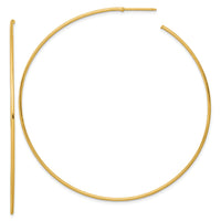14k 1.2 x 70mm Polished Post Hoop Earrings-TF2491