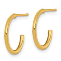 14k 1.5 x 14mm Polished Post Hoop Earrings-TF2492