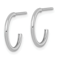 14k White Gold 1.5 x 14mm Polished Post Hoop Earrings-TF2492W