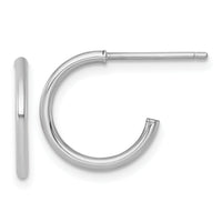 14k White Gold 1.5 x 14mm Polished Post Hoop Earrings-TF2492W