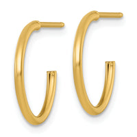 14k 1.5 x 16mm Polished Post Hoop Earrings-TF2493