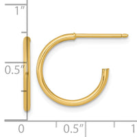 14k 1.5 x 16mm Polished Post Hoop Earrings-TF2493