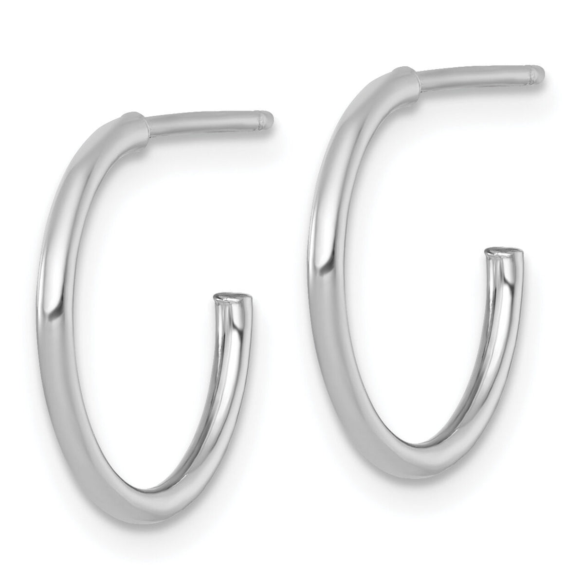 14k White Gold 1.5 x 16mm Polished Post Hoop Earrings-TF2493W
