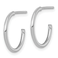 14k White Gold 1.5 x 16mm Polished Post Hoop Earrings-TF2493W