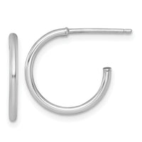14k White Gold 1.5 x 16mm Polished Post Hoop Earrings-TF2493W